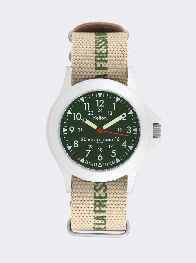Ines De La Fressange Montre Solaire Field Sand Kelton X  Paris In White