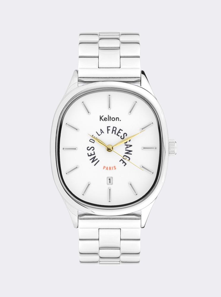 Ines De La Fressange Montre Grande Colorama Silver Kelton X Paris In Metallic