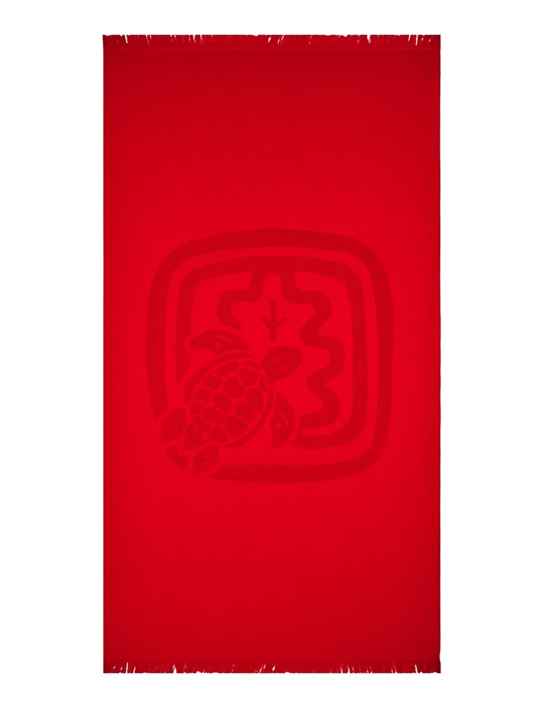 Ines De La Fressange Santah, Drap De Plage Rouge, Ines X Vilebrequin In Red