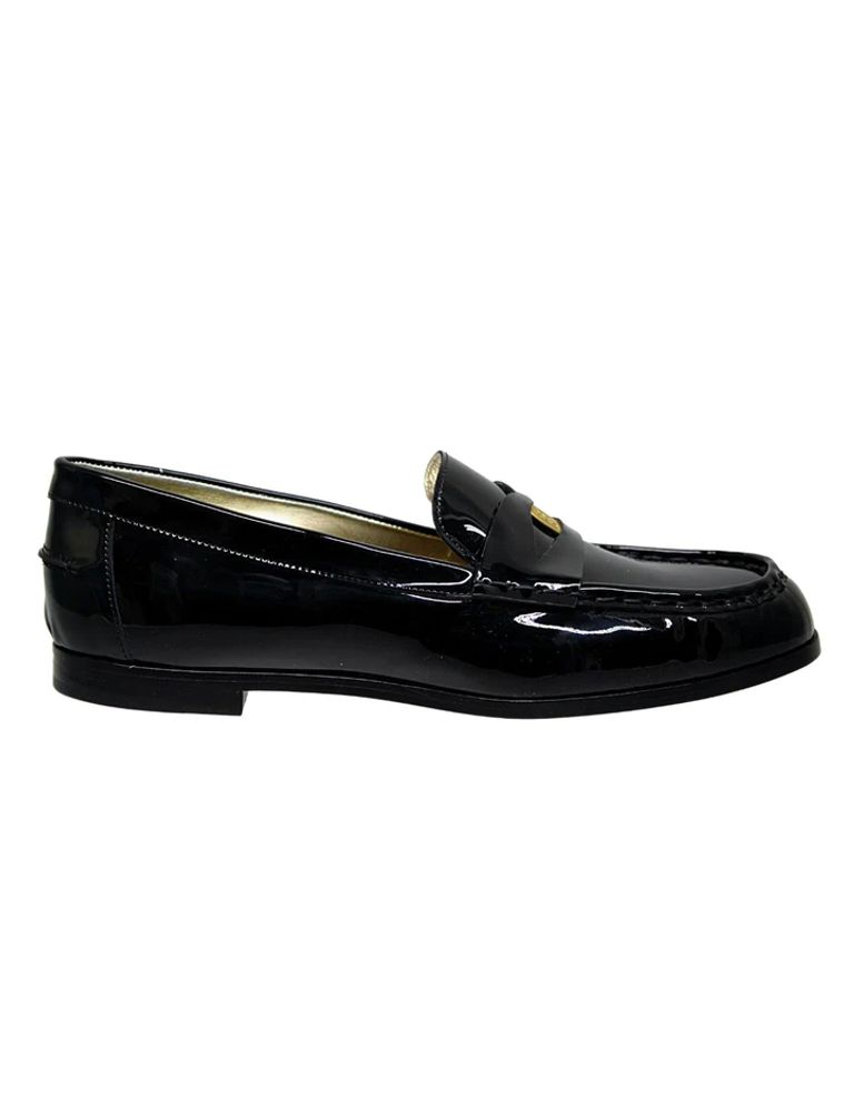 Ines De La Fressange Mocassin Elvire En Cuir Verni Noir