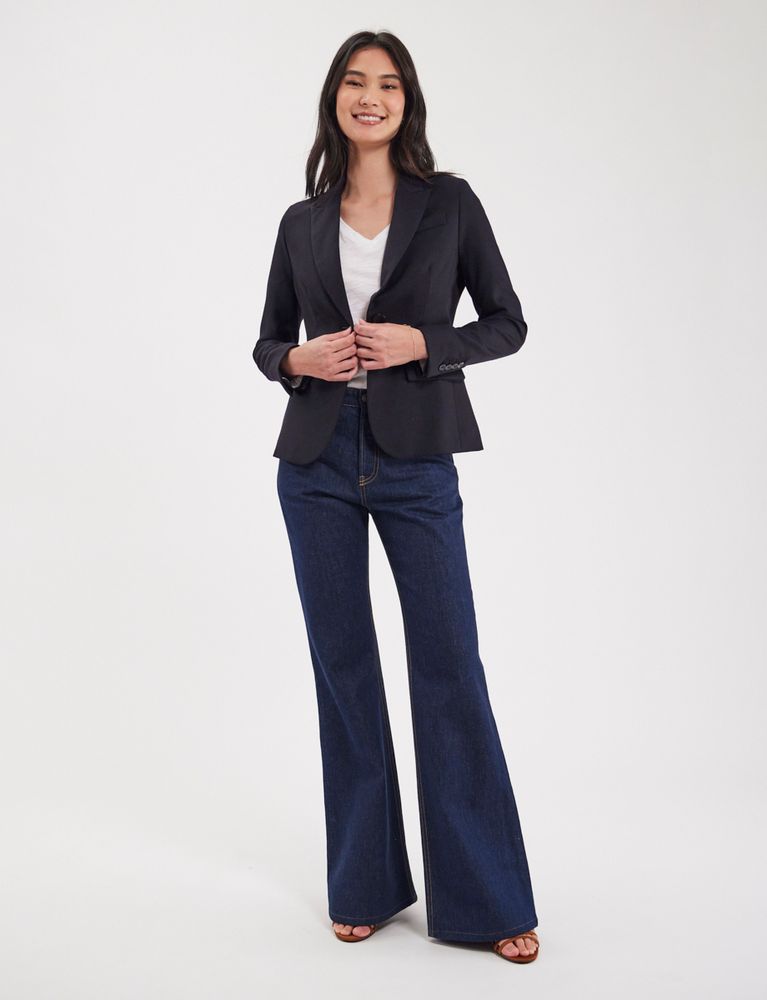 Veste Nicoletta en laine bleu marine 450$