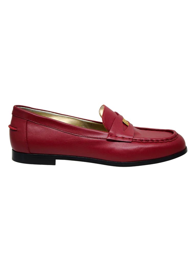 Ines De La Fressange Mocassin En Cuir Rouge