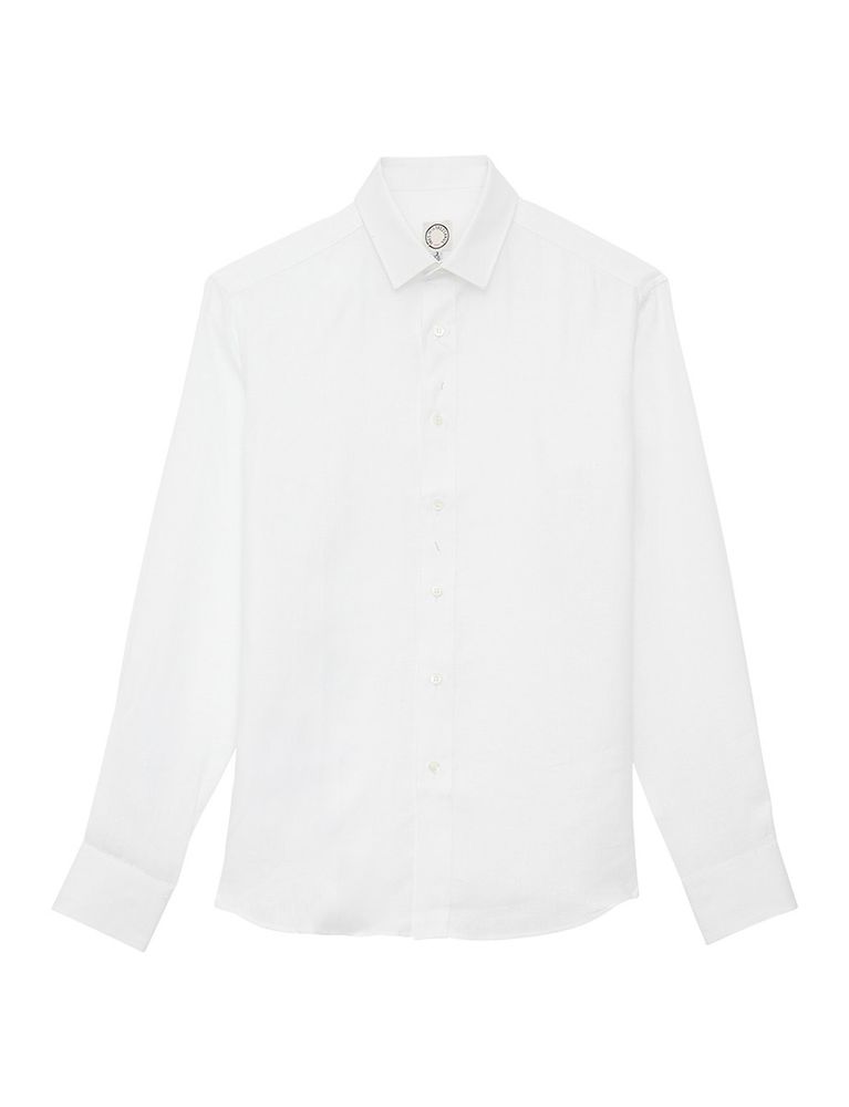 Ines De La Fressange Chemise Pour Homme Olivier Blanche En Lin In White