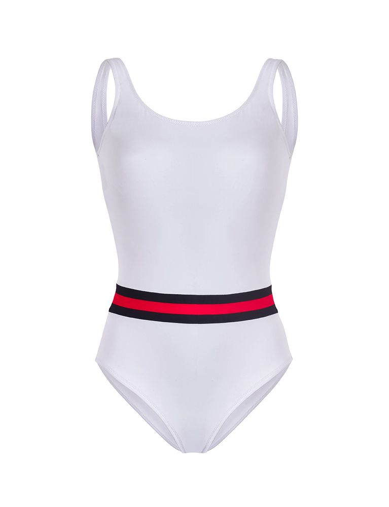 Ines De La Fressange Fashion, Maillot De Bain Une Pièce Femme Uni Blanc, Ines X Vilebrequin