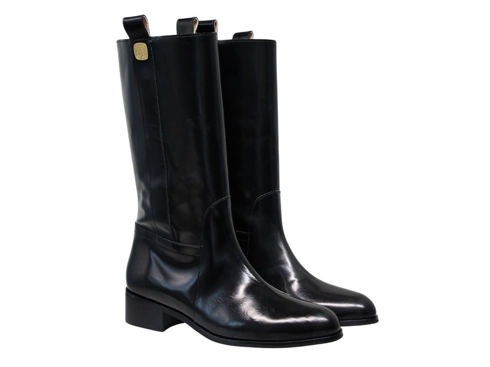 Bottes Lana Noires En Cuir Lisse-image