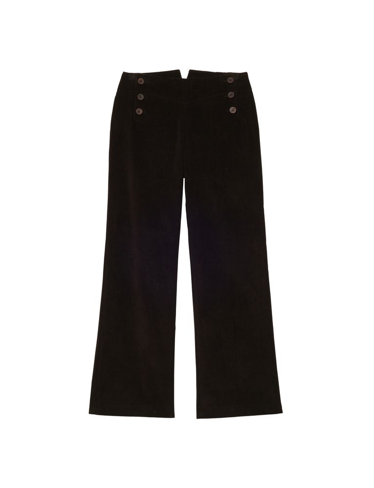 Ines De La Fressange Pantalon Gabriel En Velours Milleraies Marron