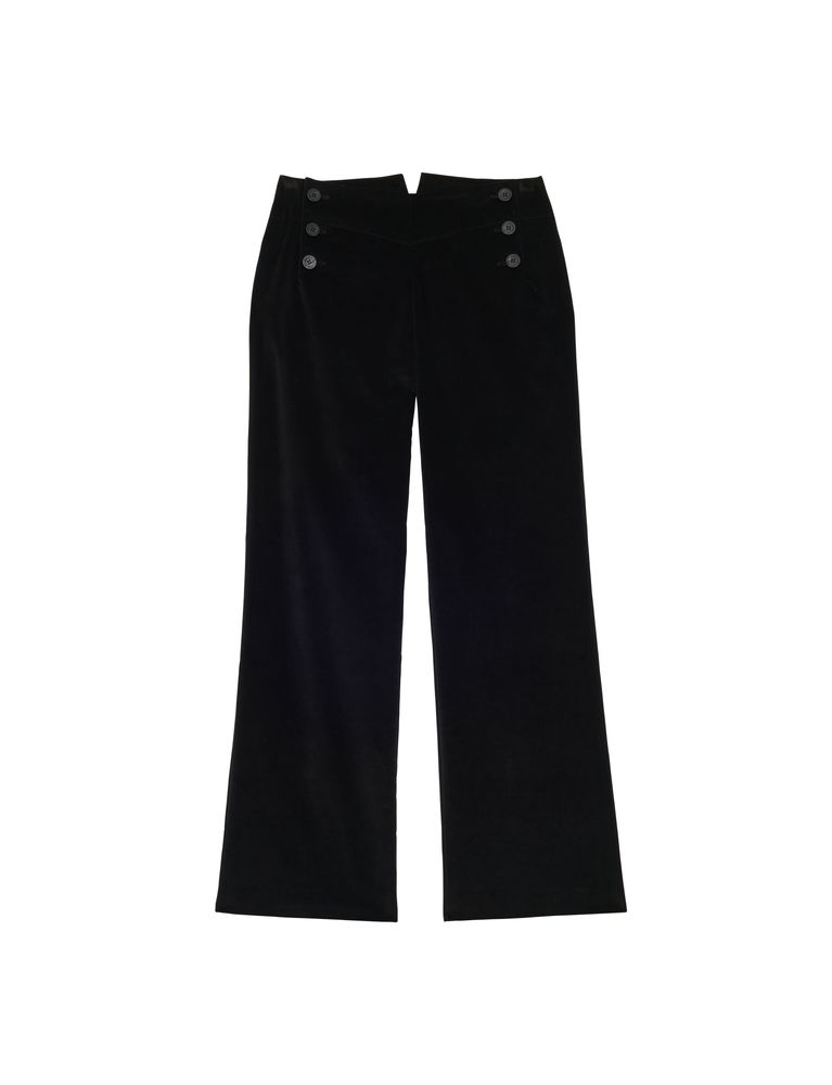 Ines De La Fressange Pantalon Gabriel En Velours Milleraies Marron
