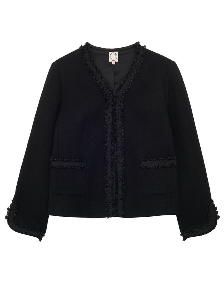 Ines De La Fressange Veste Misia En Laine Noire In Black