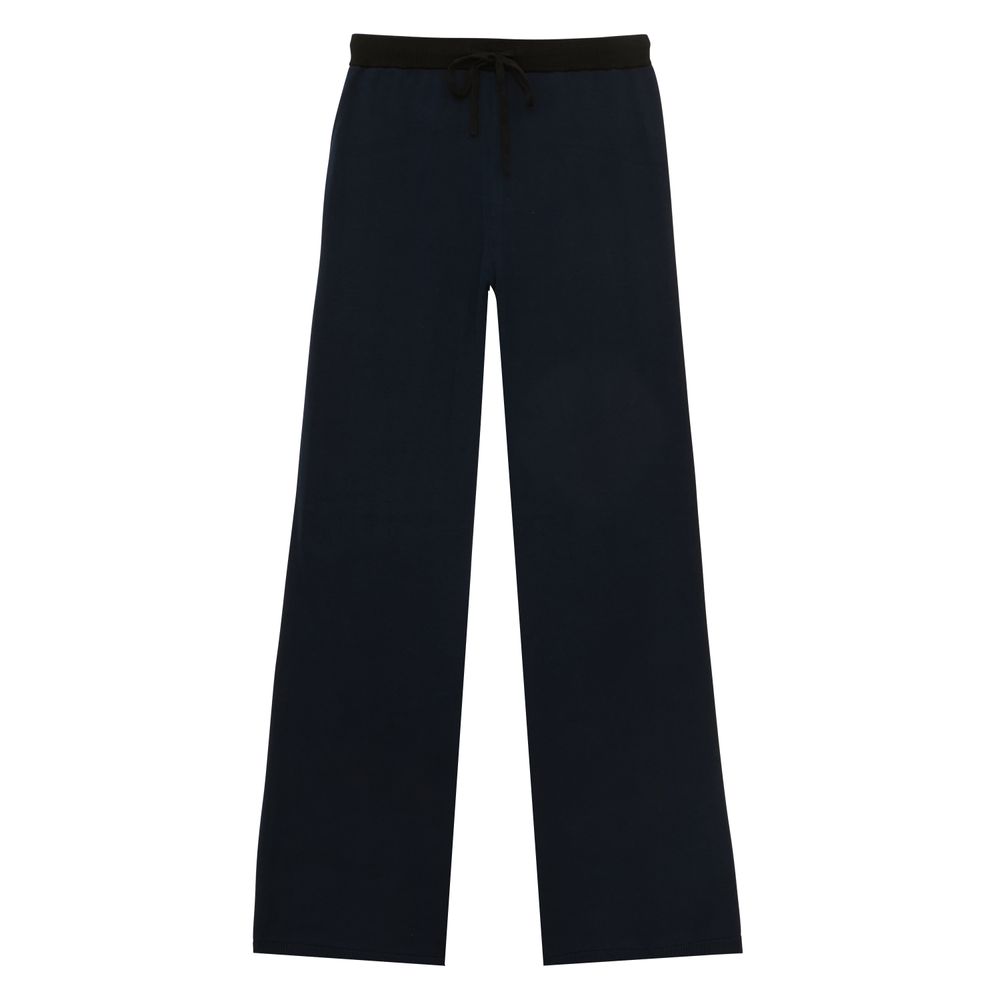 Ines De La Fressange Pantalon John En Coton Marine Foncé In Blue