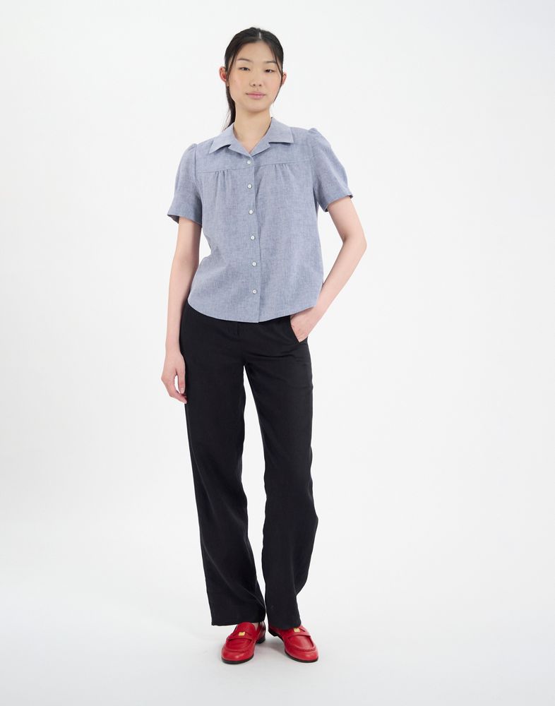 Chemise Constance en lin mlang bleu denim 135 €
