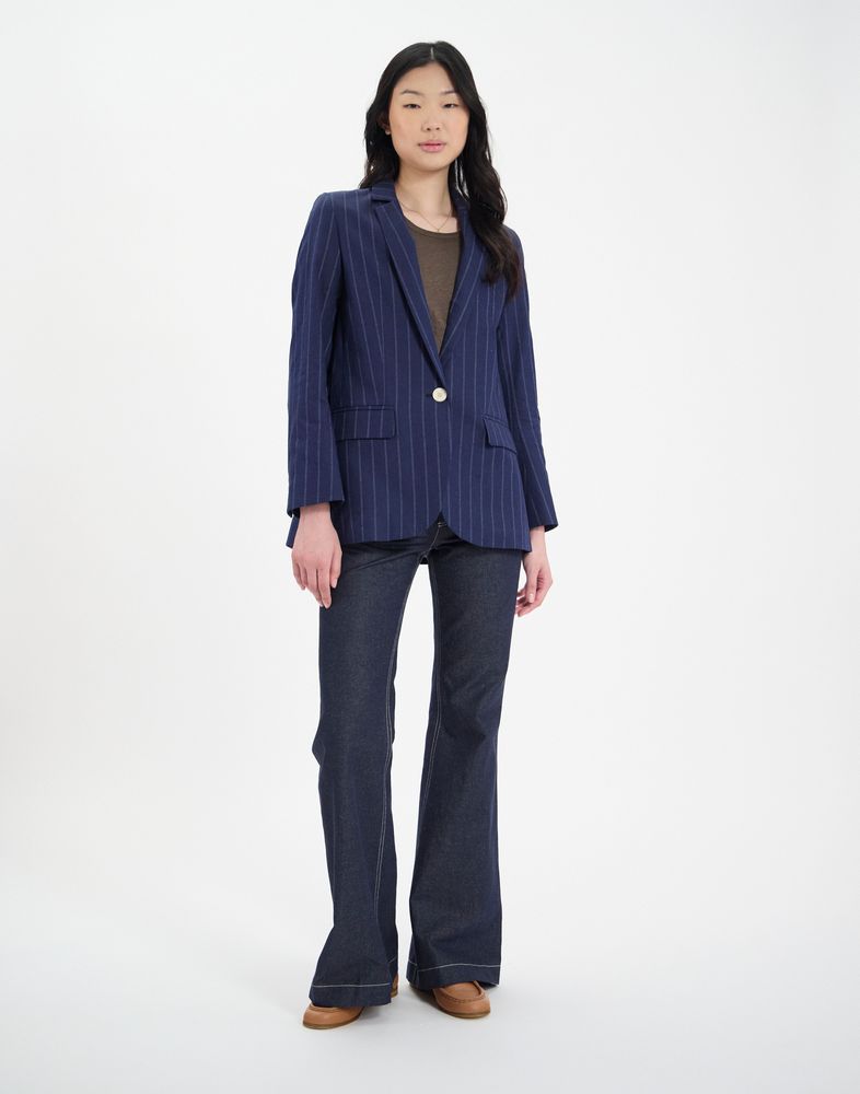 Veste Bruna en lin mlang marine 495$