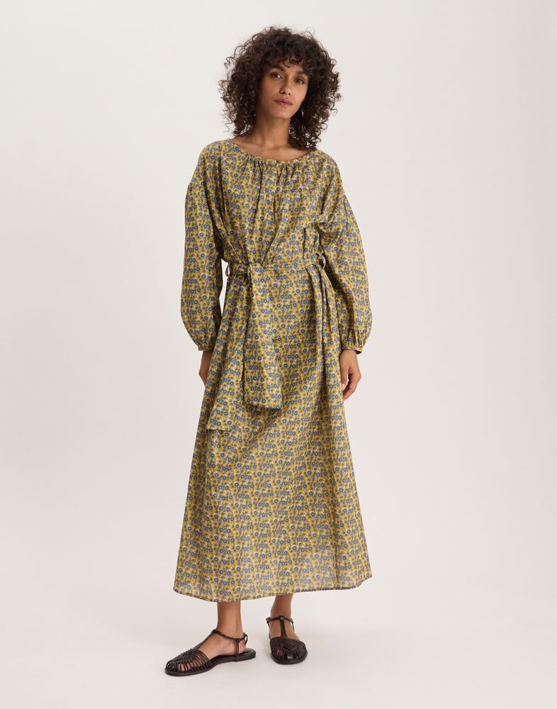 Ines De La Fressange Robe Livia En Coton In Yellow