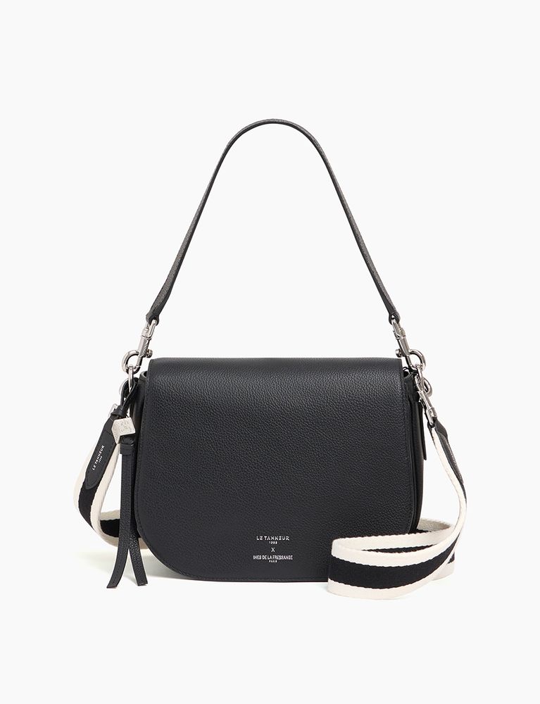 Ines De La Fressange Petit Sac À Bandoulière Noir Ines X Le Tanneur