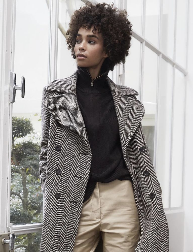 Ines De La Fressange Pull Dimitri En Laine Mérinos Marron In Gray