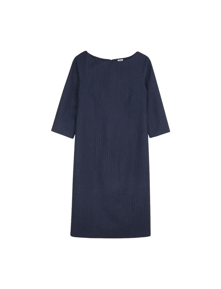 Ines De La Fressange Robe Justine En Laine Bleu Marine In Blue