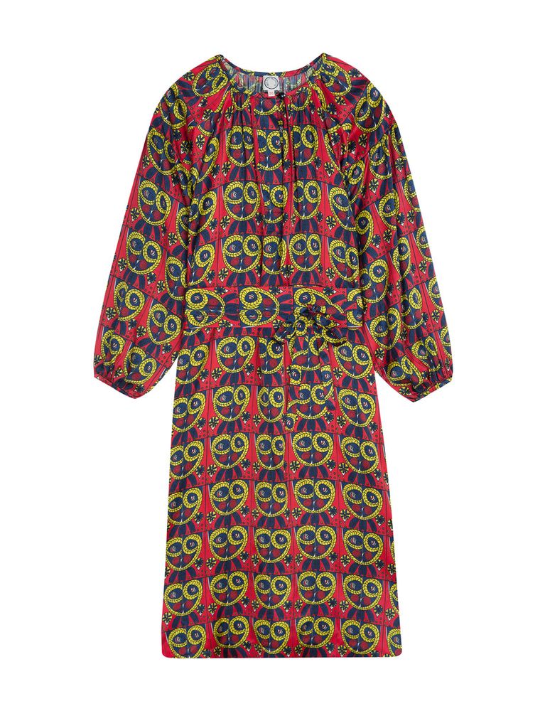 Ines De La Fressange Robe Flora En Soie Mascarade Rouge