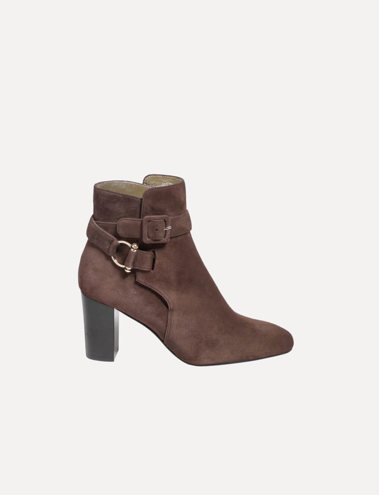 Ines De La Fressange Bottines Betty En Daim Marron