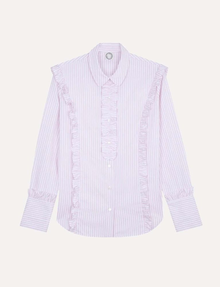 Ines De La Fressange Chemise Lucina En Coton Rose Pâle In Multi