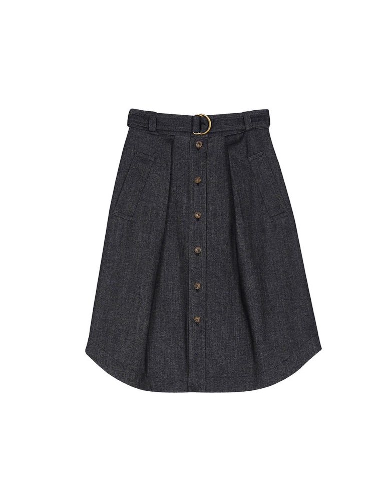 Ines De La Fressange Jupe Bernie Denim Bleu In Black