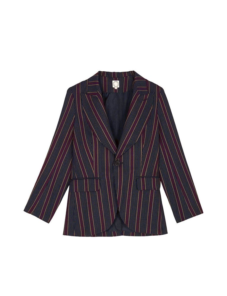 Ines De La Fressange Veste Gaelle Rayures Bleu Marine