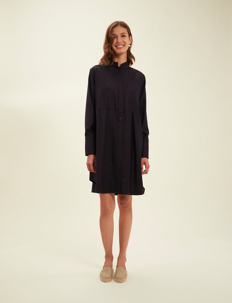 Ines De La Fressange Robe Chemise Martina Marine In Black