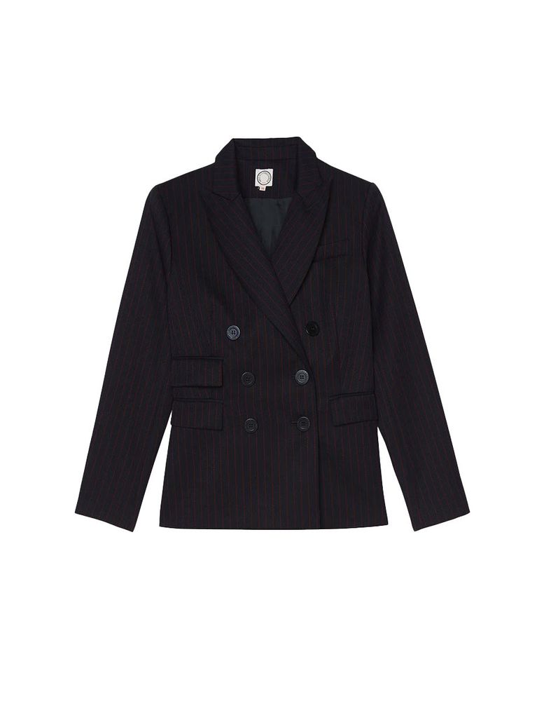 Ines De La Fressange Veste Maurice Coton Bleu Marine