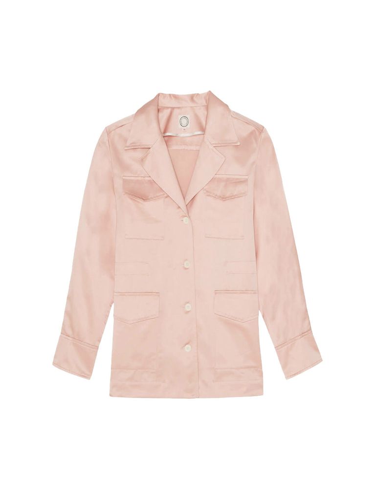 Ines De La Fressange Veste Neva Satin De Coton Rose