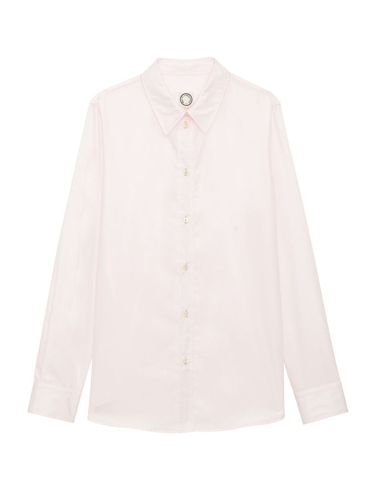 Ines De La Fressange Chemise Martin Coton Rose Pâle In Neutral