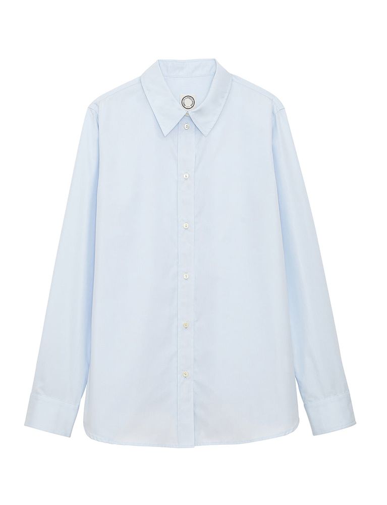 Ines De La Fressange Chemise Martin Coton Bleu Ciel In Blue
