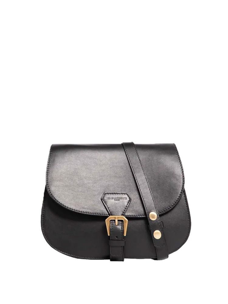 Ines De La Fressange Sac Flâneur Cuir Noir In Black