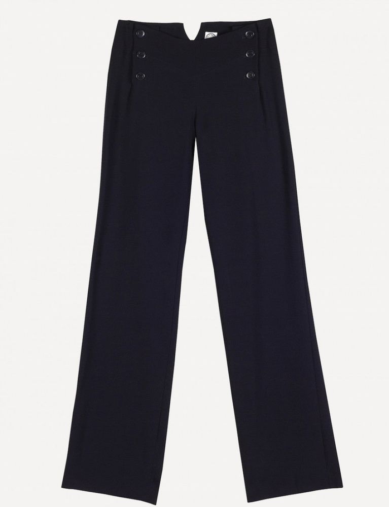Ines De La Fressange Pantalon Gabriel Bleu Marine In Blue