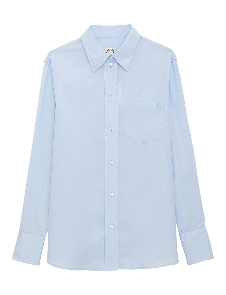 Ines De La Fressange Chemise Maureen Coton Bleu Clair