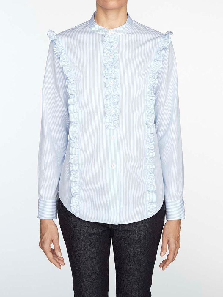 Ines De La Fressange Chemise Prairy En Coton Bleu In Blue