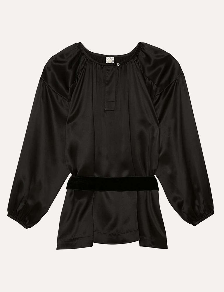 Ines De La Fressange Top Floralie En Soie Noir
