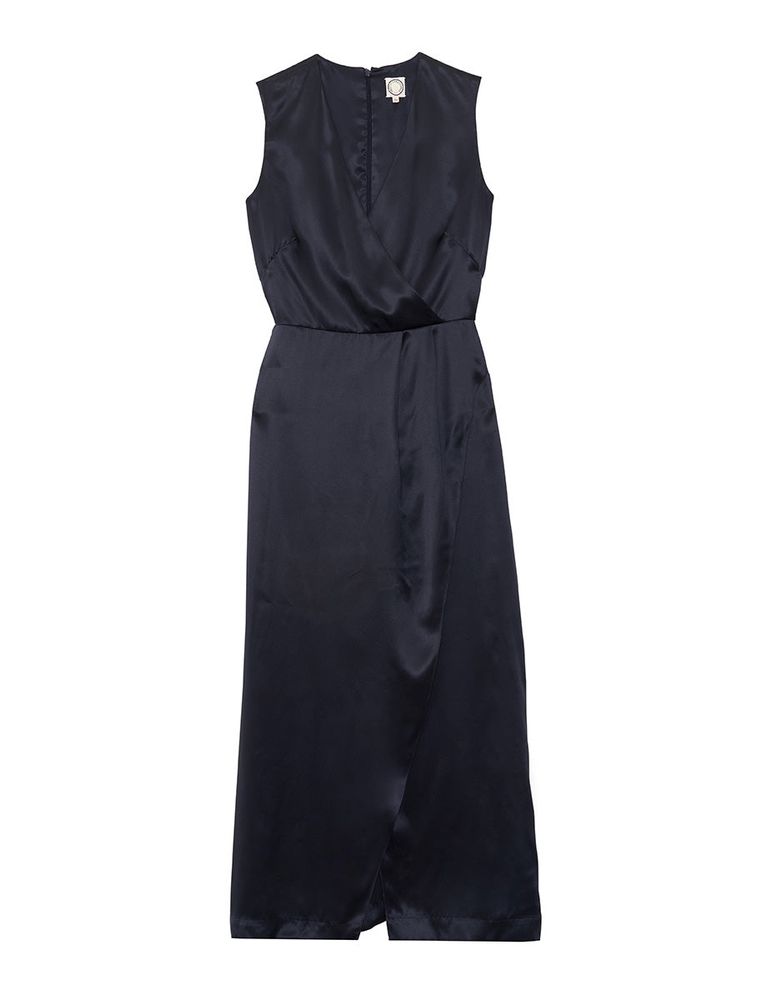 Ines De La Fressange Robe Elsa Soie Marine