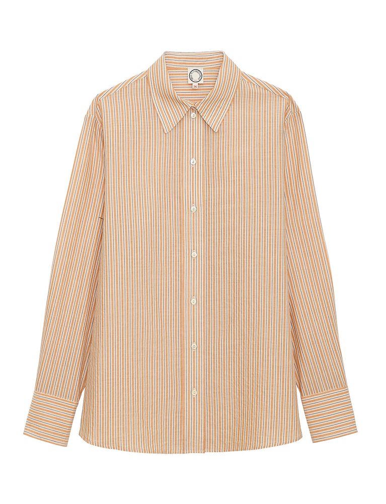 Ines De La Fressange Chemise Maureen Coton Rayée In Neutral