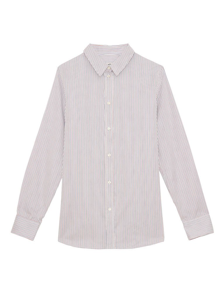 Ines De La Fressange Chemise Martin Rayée In Purple