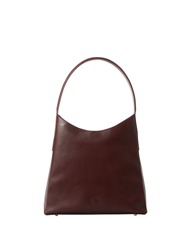 Ines De La Fressange Sac Léonore M Cuir Bordeaux