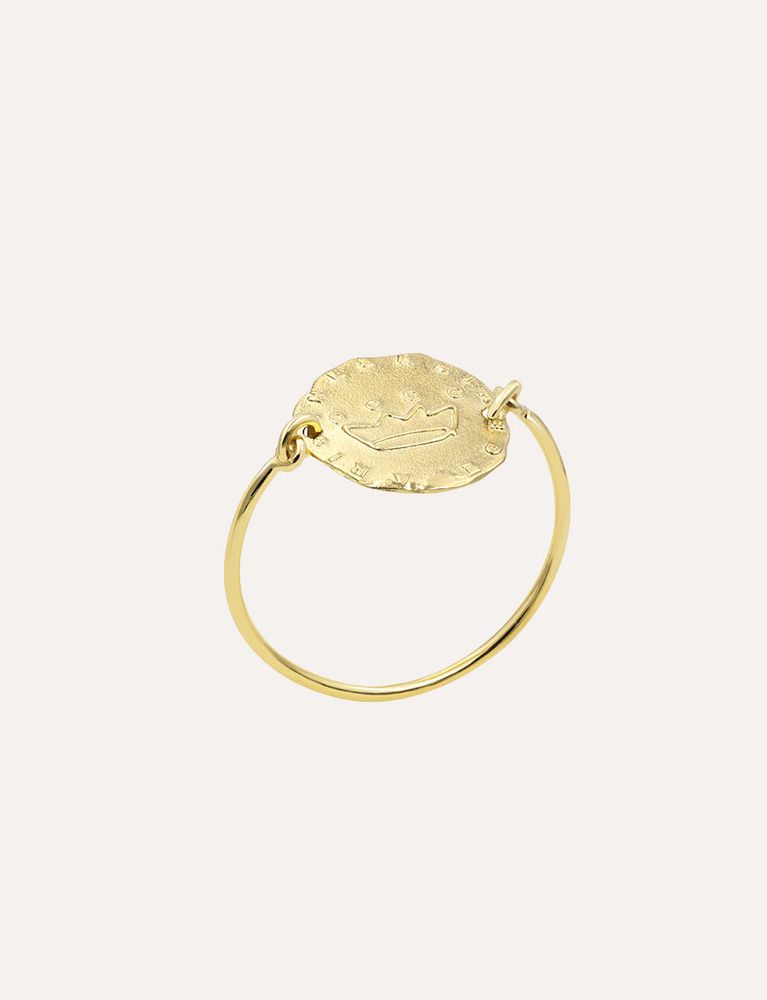 Ines De La Fressange Bague Lutèce Motif Coeurs Plaqué Or