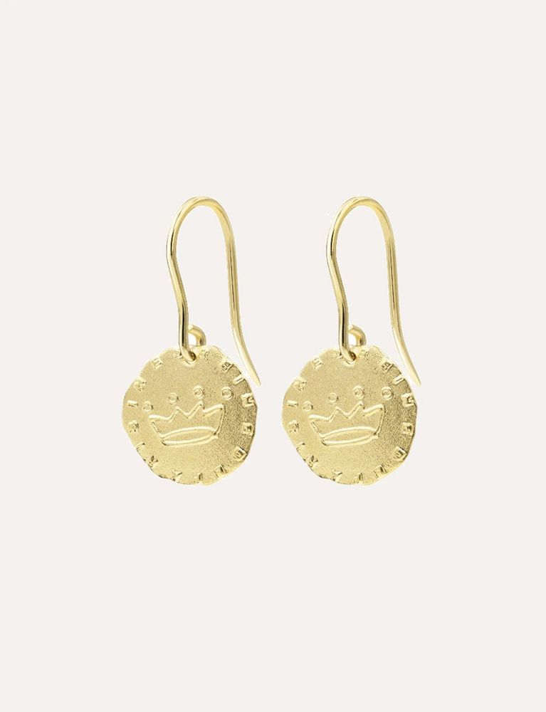 Ines De La Fressange Boucles Lutèce Motif Colombe Plaqué Or