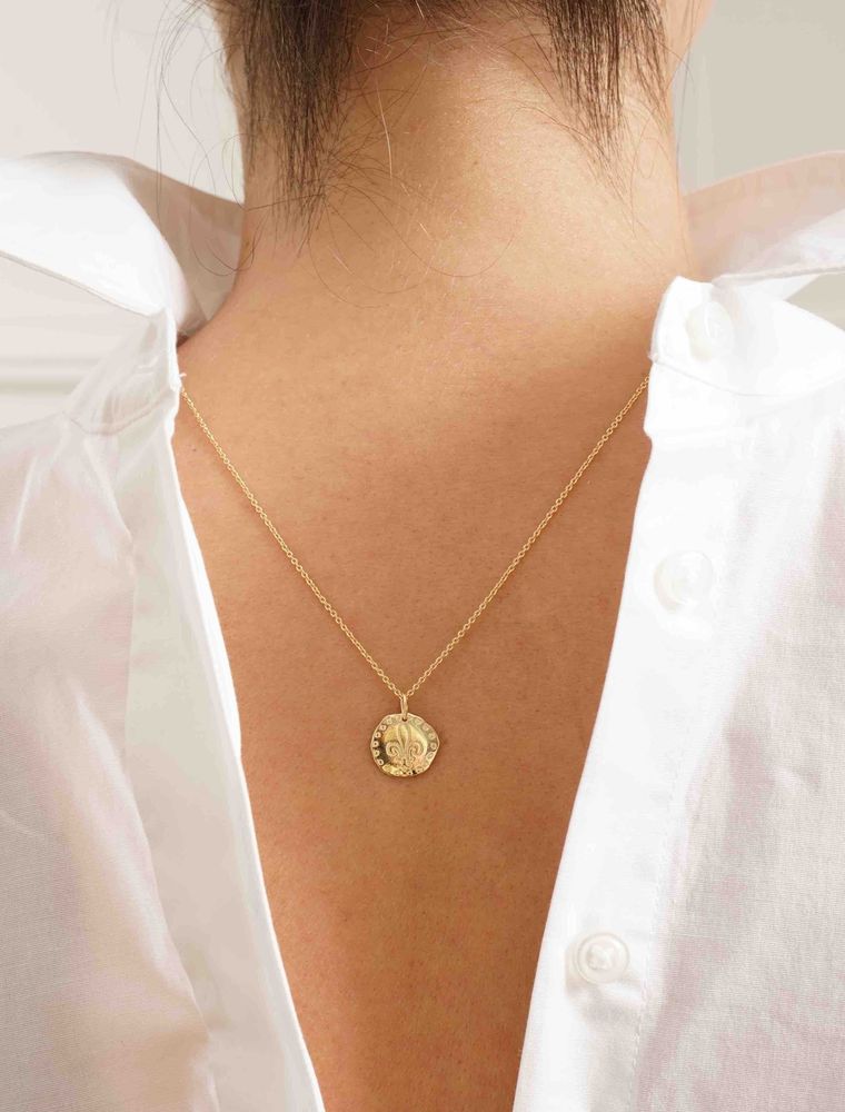 Ines De La Fressange Pendentif Lutèce Motif Lys Plaqué Or In Gold