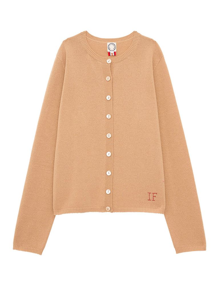 Ines De La Fressange Cardigan Cesaria Camel Laine Et Cachemire