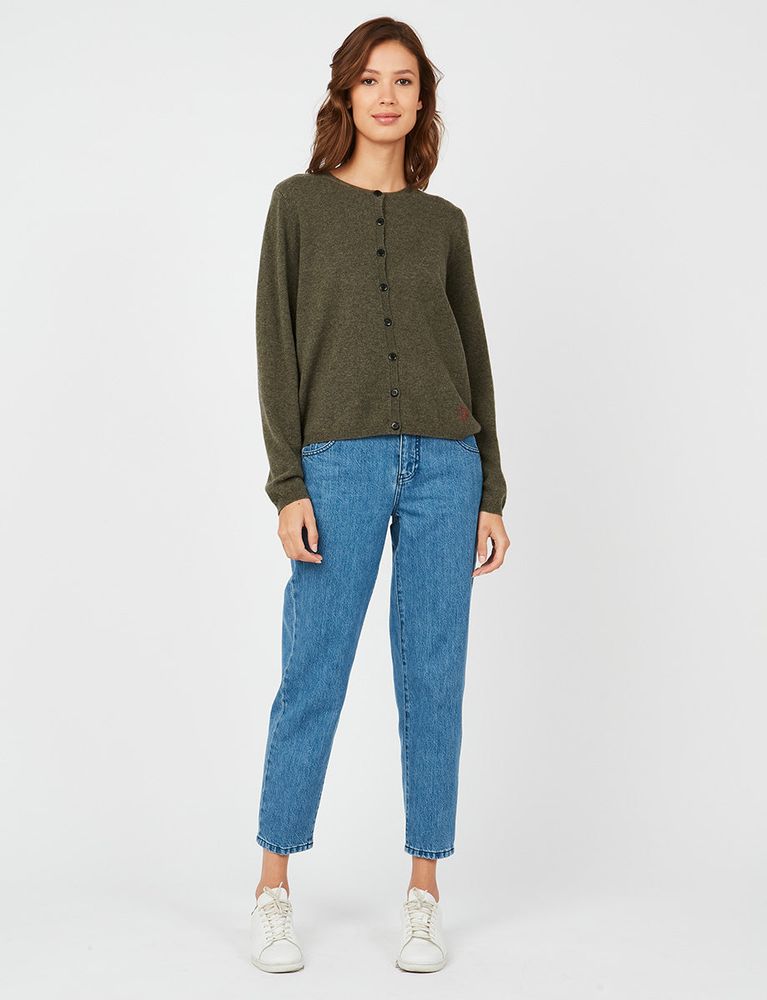 Ines De La Fressange Cardigan Cesaria Kaki Laine Et Cachemire