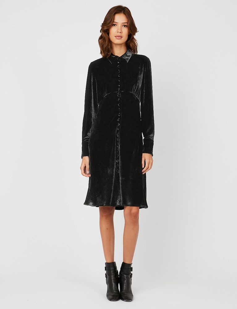 Ines De La Fressange Robe Thaïs Velours Noir