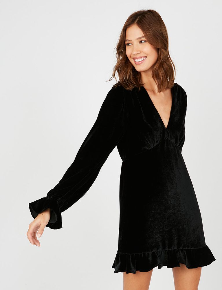 Ines De La Fressange Robe Louisa Velours Noir
