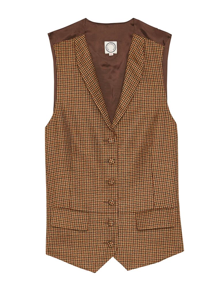 Ines De La Fressange Gilet Robinson Pied-de-poule In Brown