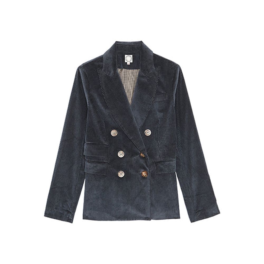 Ines De La Fressange Veste Maurice Velours Bleu