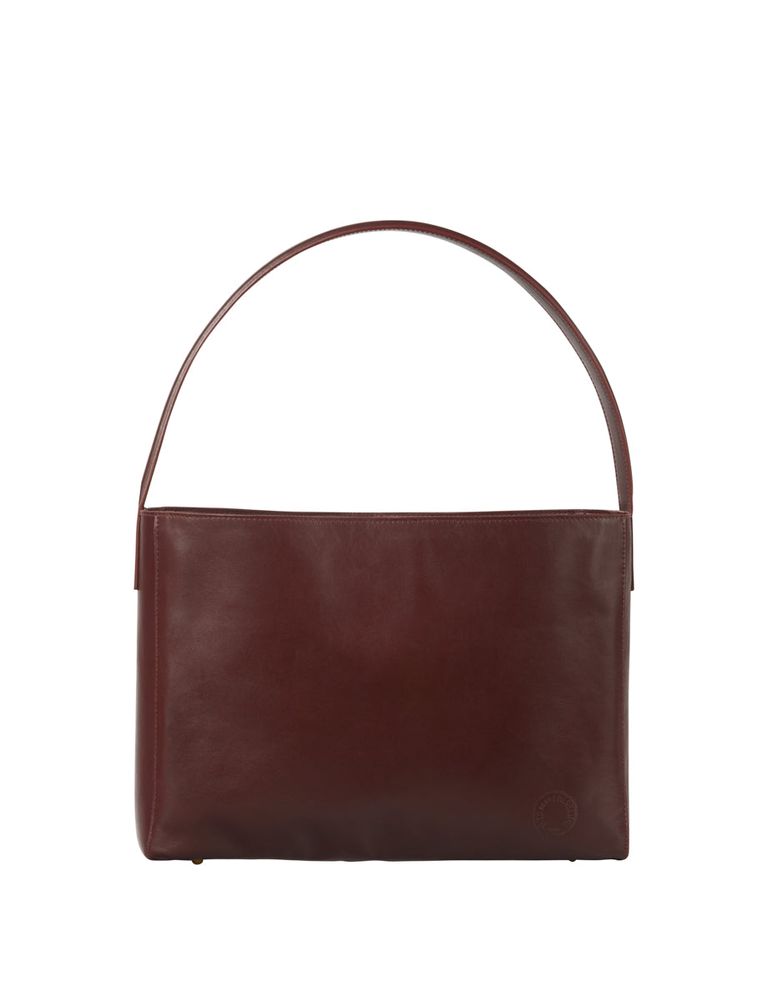 Ines De La Fressange Sac Cabas Cuir Léonore Grand Format Bordeaux