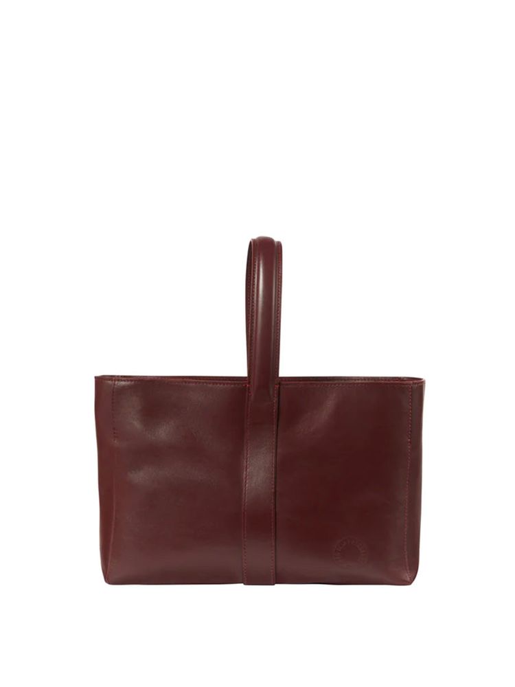 Ines De La Fressange Sac Cabas Cuir Léonore Petit Format Bordeaux