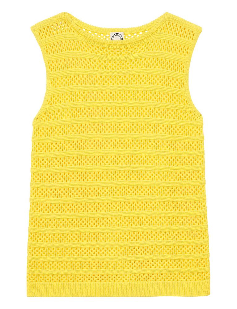 Ines De La Fressange Débardeur Clovis Crochet Jaune